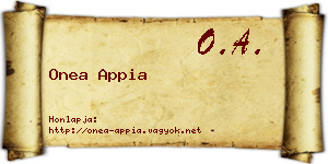 Onea Appia névjegykártya
